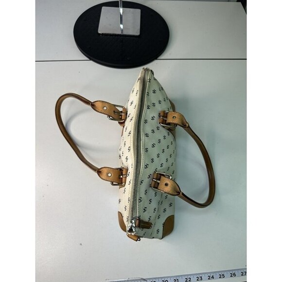 Dooney Bourke Medium Leather White Tan Handles - Picture 9 of 12